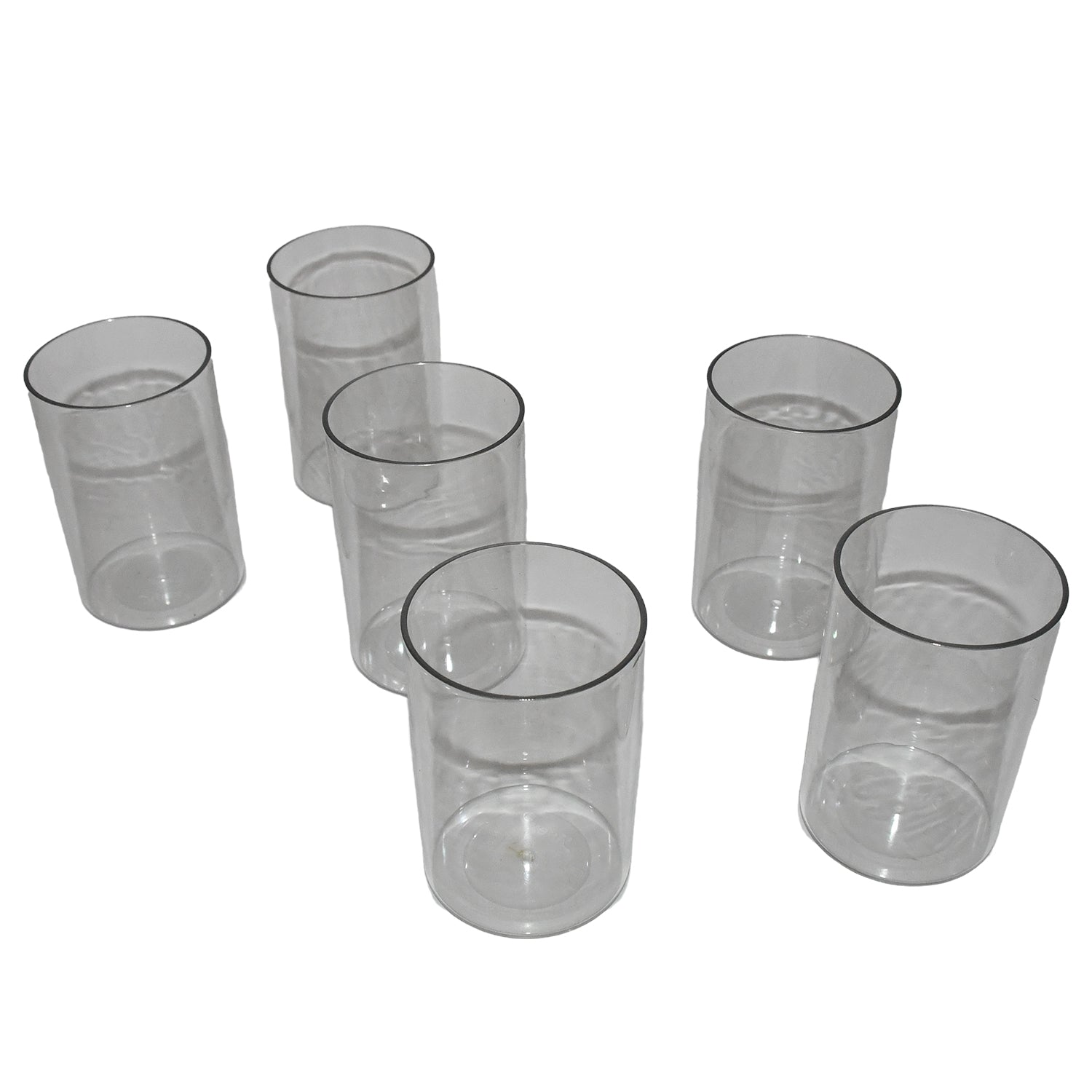 Break-resistant crystal clear plastic tumblers for safe drinking