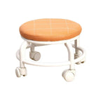 Durable plastic low height stool with a comfortable seat.