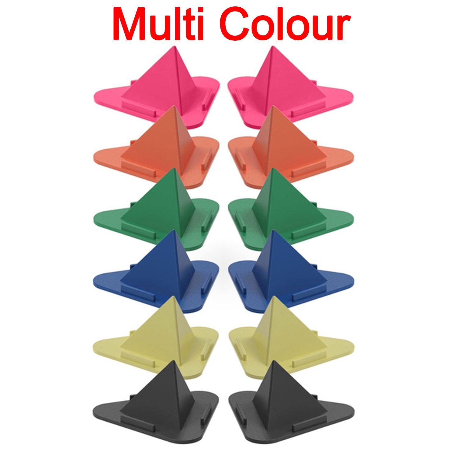 An array of Pyramid Mobile Stands, emphasizing their sleek, minimalist design.