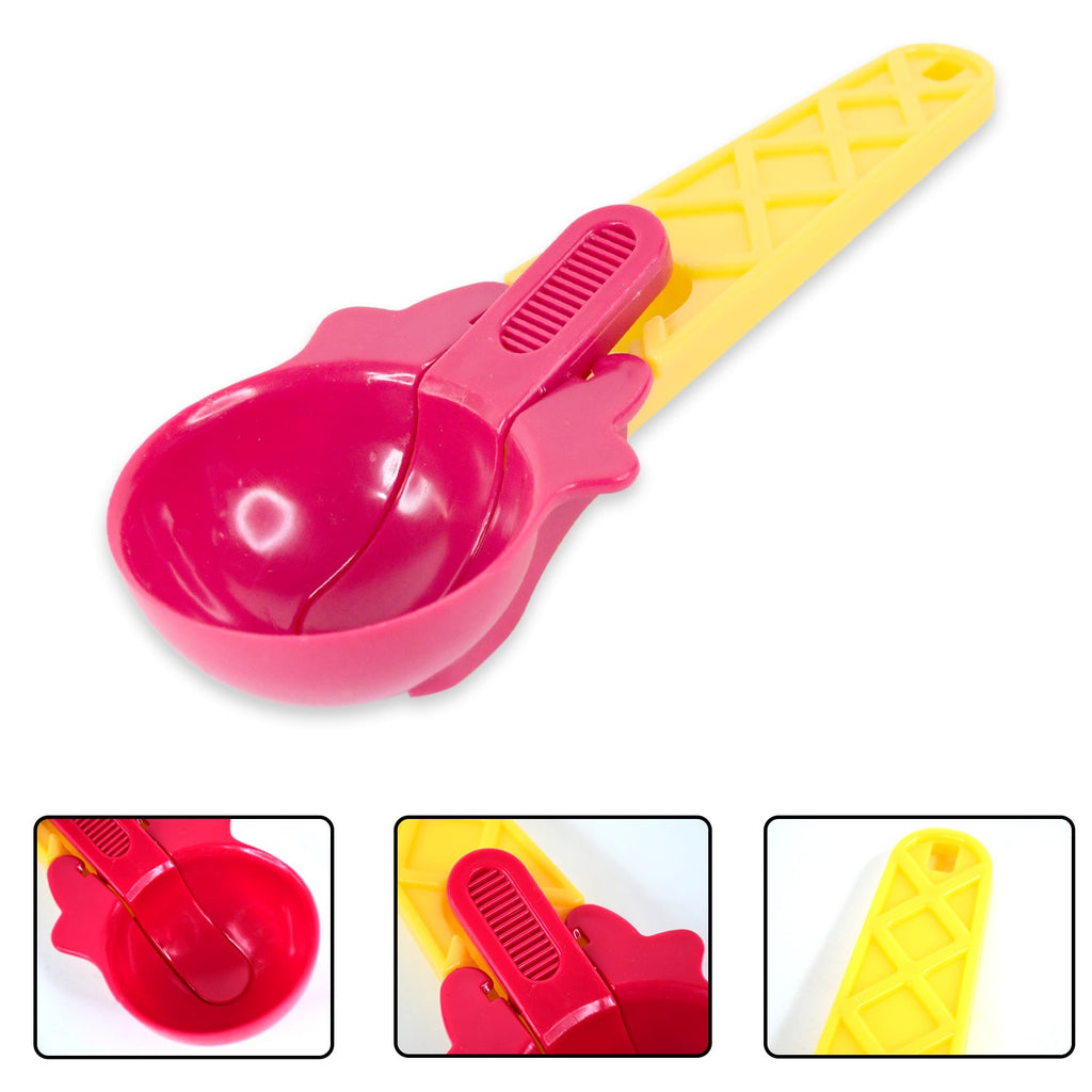 Ice cream scooper serving melon balls with ergonomic grip