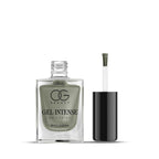 Pearl grey nail polish bottle showing rich pigment and durable shine