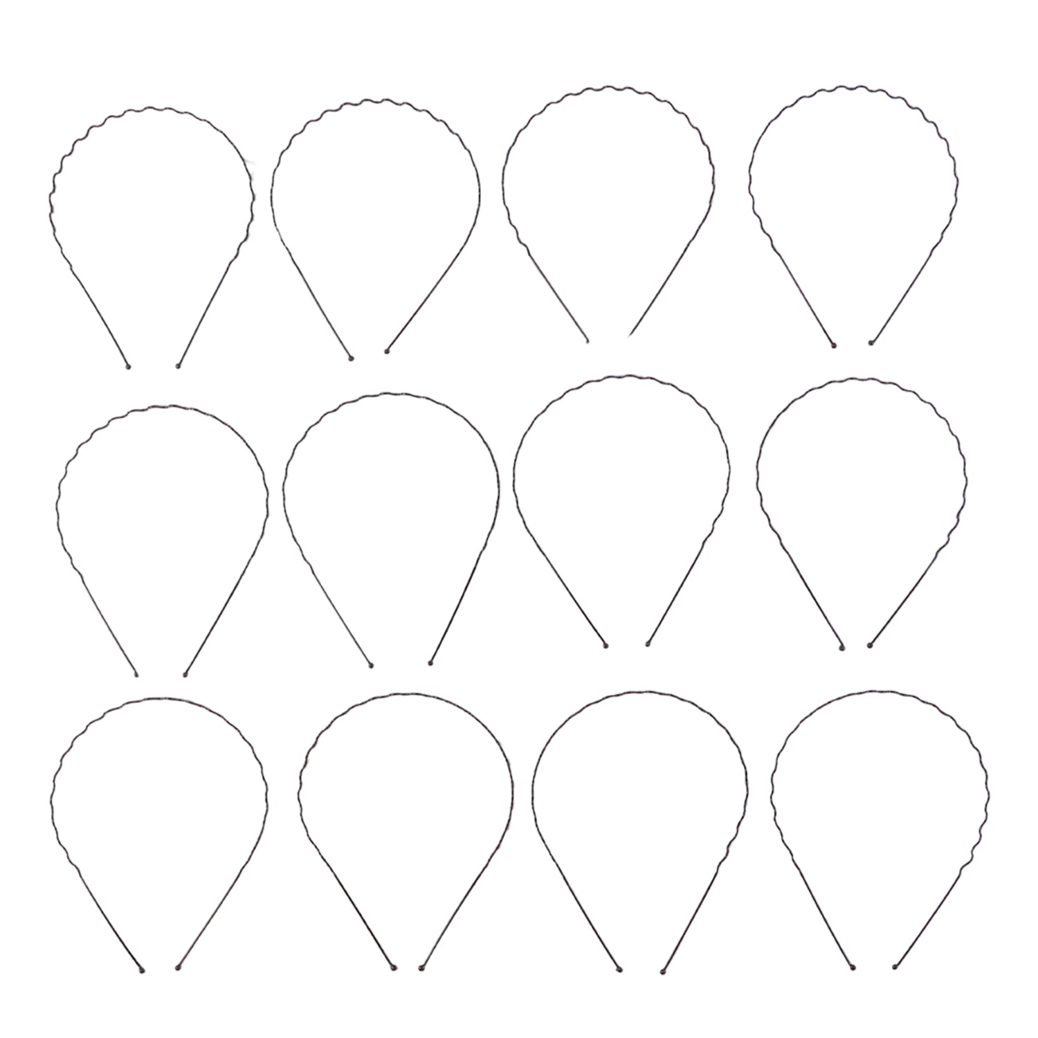 Classic wavy metal headband with rust-resistant coating