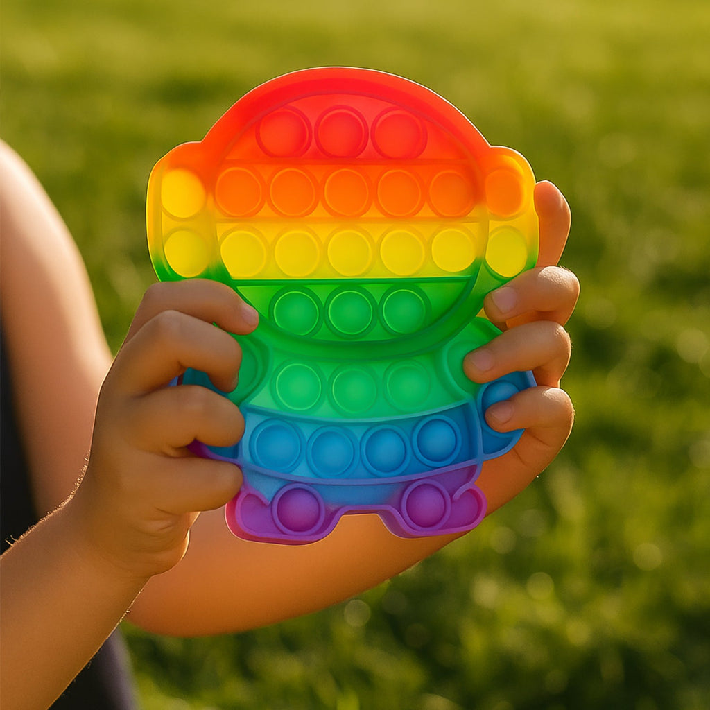 Colorful pop it bubbles on silicone fidget toy for kids and adults