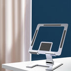 Compact and foldable design of the aluminium phone stand, ideal for travel.