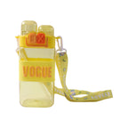 Kids drink bottle with durable plastic build and convenient carry strap