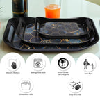 Close-up texture of durable plastic serving tray with sturdy handles