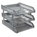 Open drawer of a file rack showing organized magazines and folders.