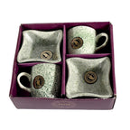 Secure, branded packaging for the ceramic tea cup and snack bowl gift set.