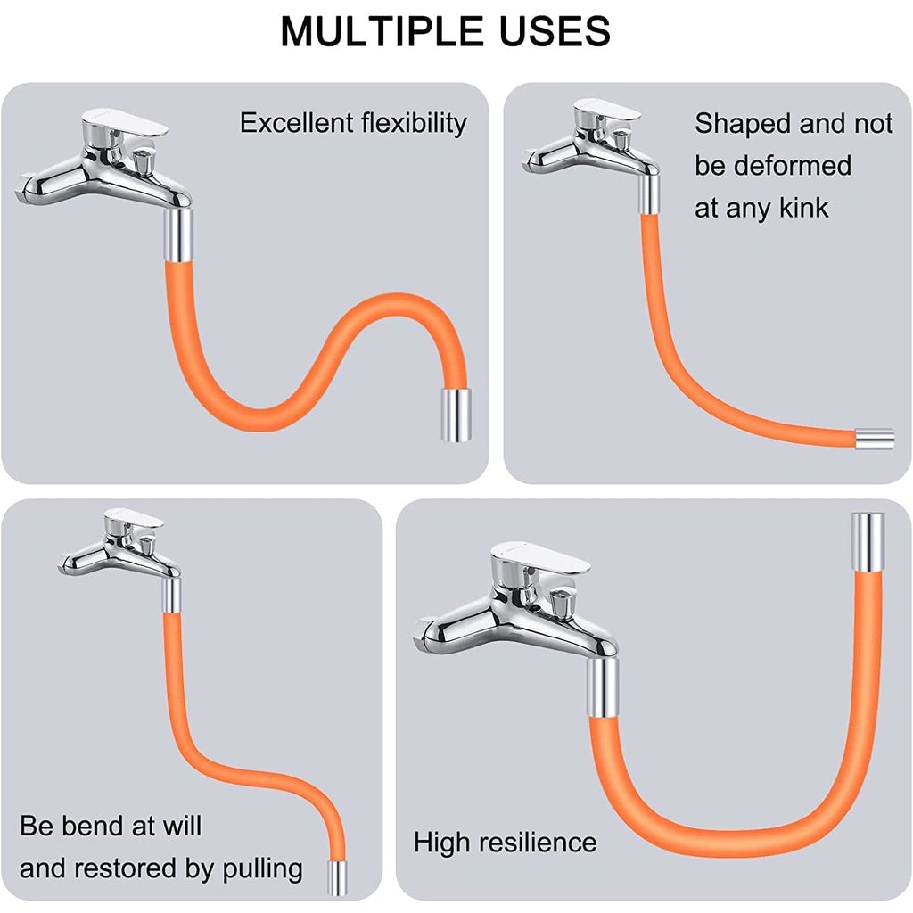 Consistent water flow from the extended flexible water tap extender.