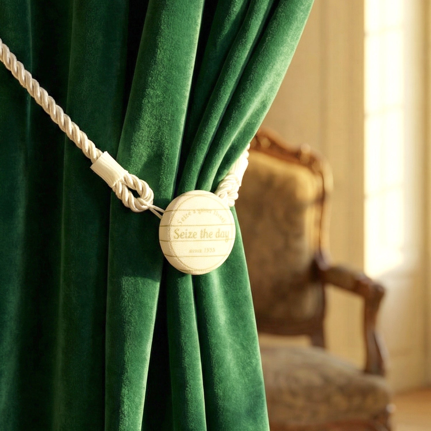 Reusable magnetic curtain holder for lightweight curtains