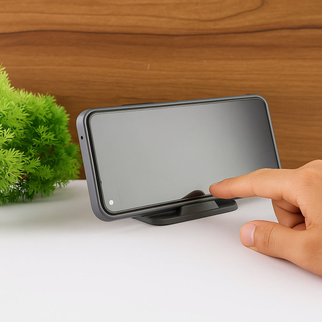 Ergonomic Black Pyramid Mobile Stand holding a smartphone securely