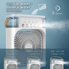 Main product shot of  portable air cooler fan with 7-color light