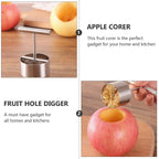 Packaging of the fruit corer, indicating it's a single piece tool.