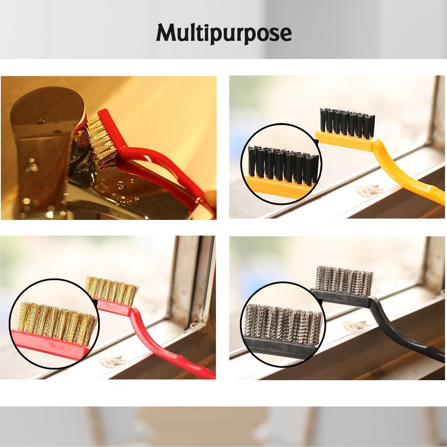 The complete mini wire brush set displayed, showcasing its utility for efficient household cleaning.