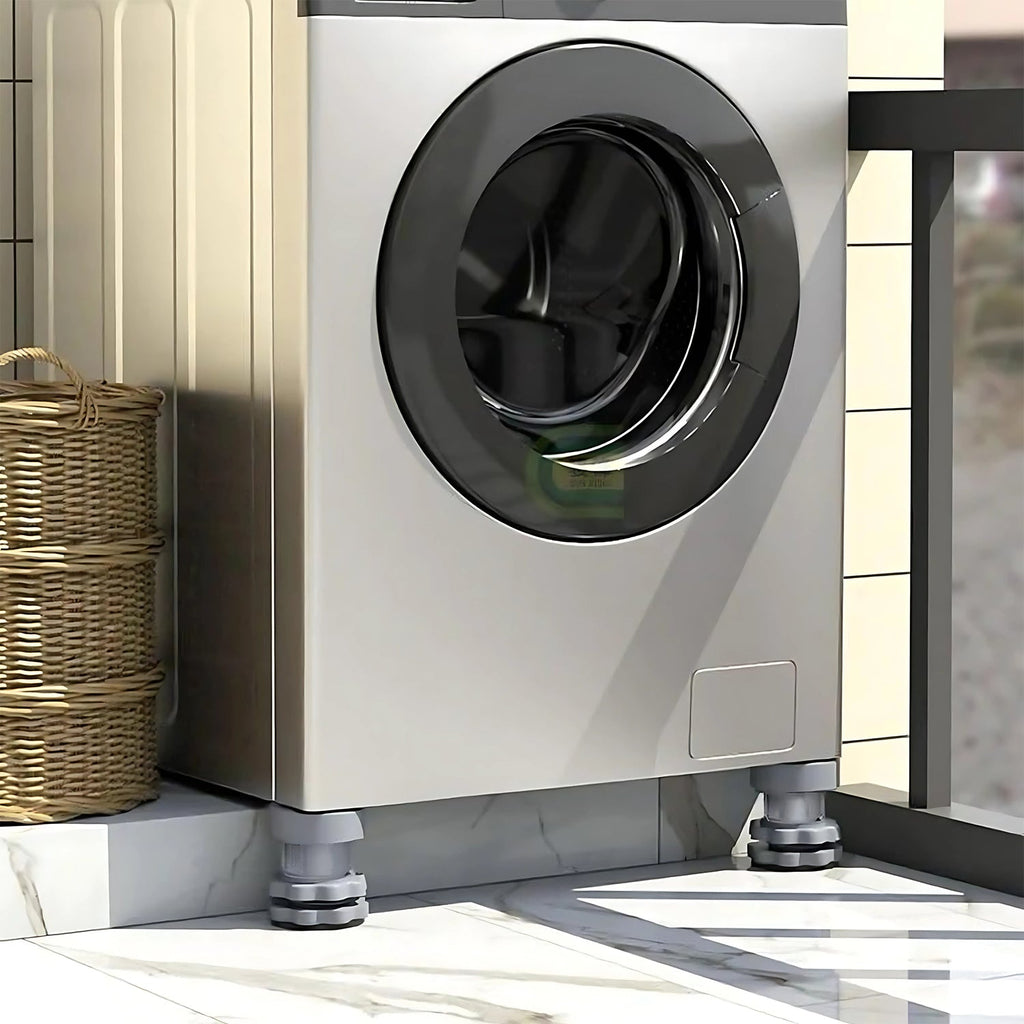 Close-up of heavy-duty vibra lock adjustable anti-vibration pads for appliances