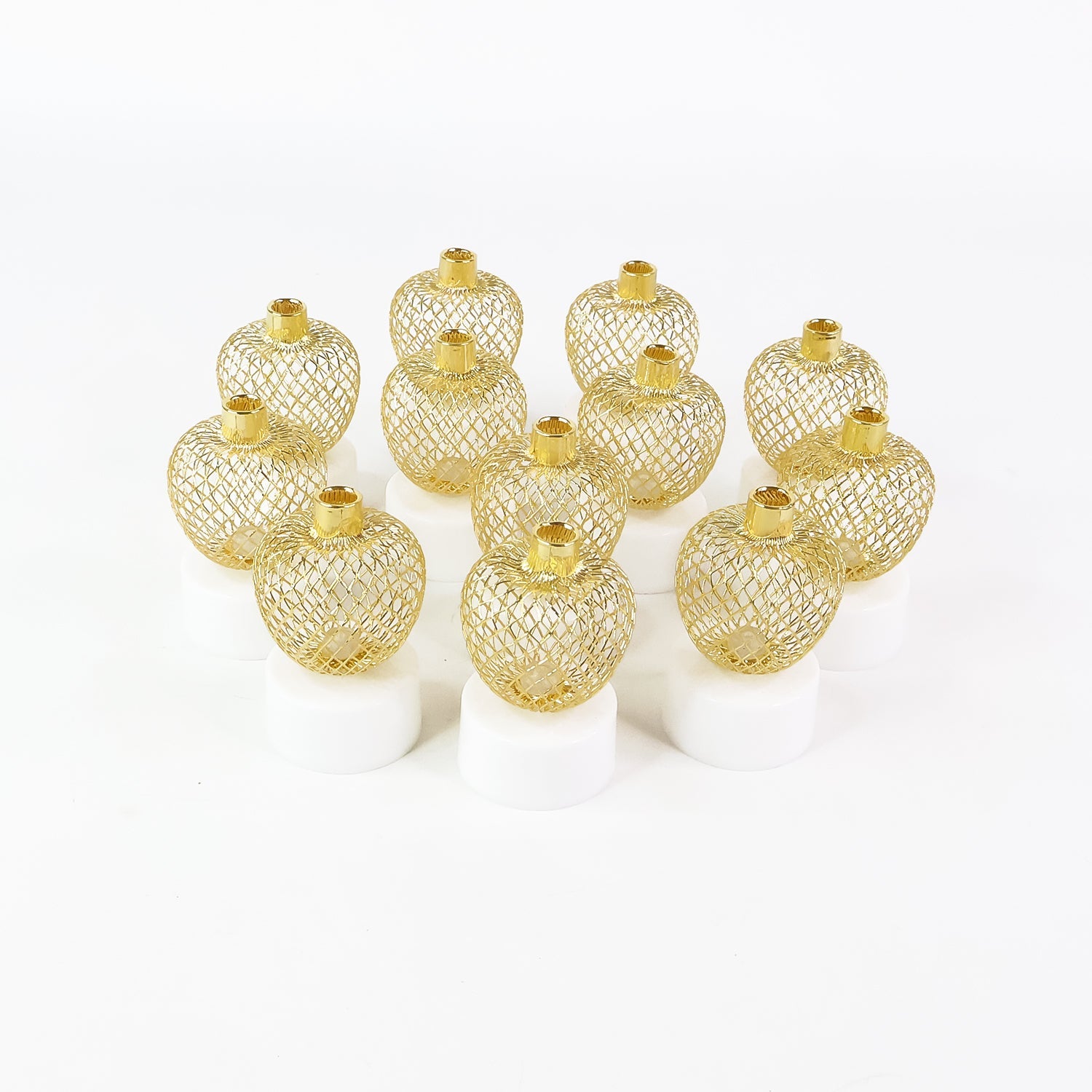 Warm glowing apple shape LED tealight candle for festival decoration
