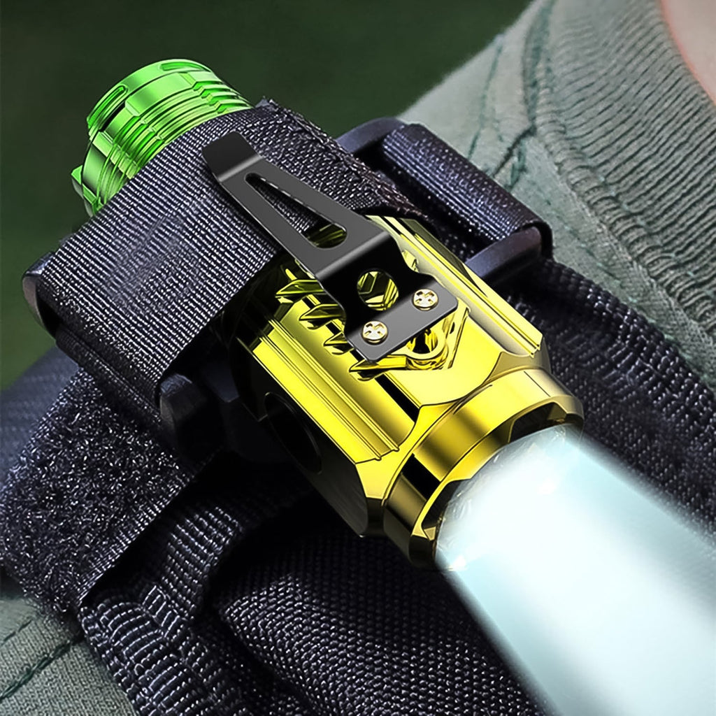USB rechargeable flashlight featuring a strong magnetic base for versatile attachment.