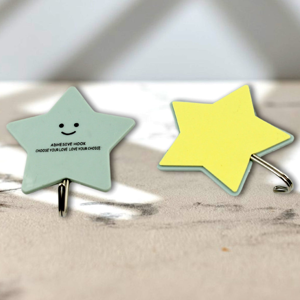 Packaging showing a pack of GlimmerHome self-adhesive hooks, highlighting their easy installation.