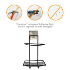 Durable two-tier soap rack securely holding multiple soap bars.