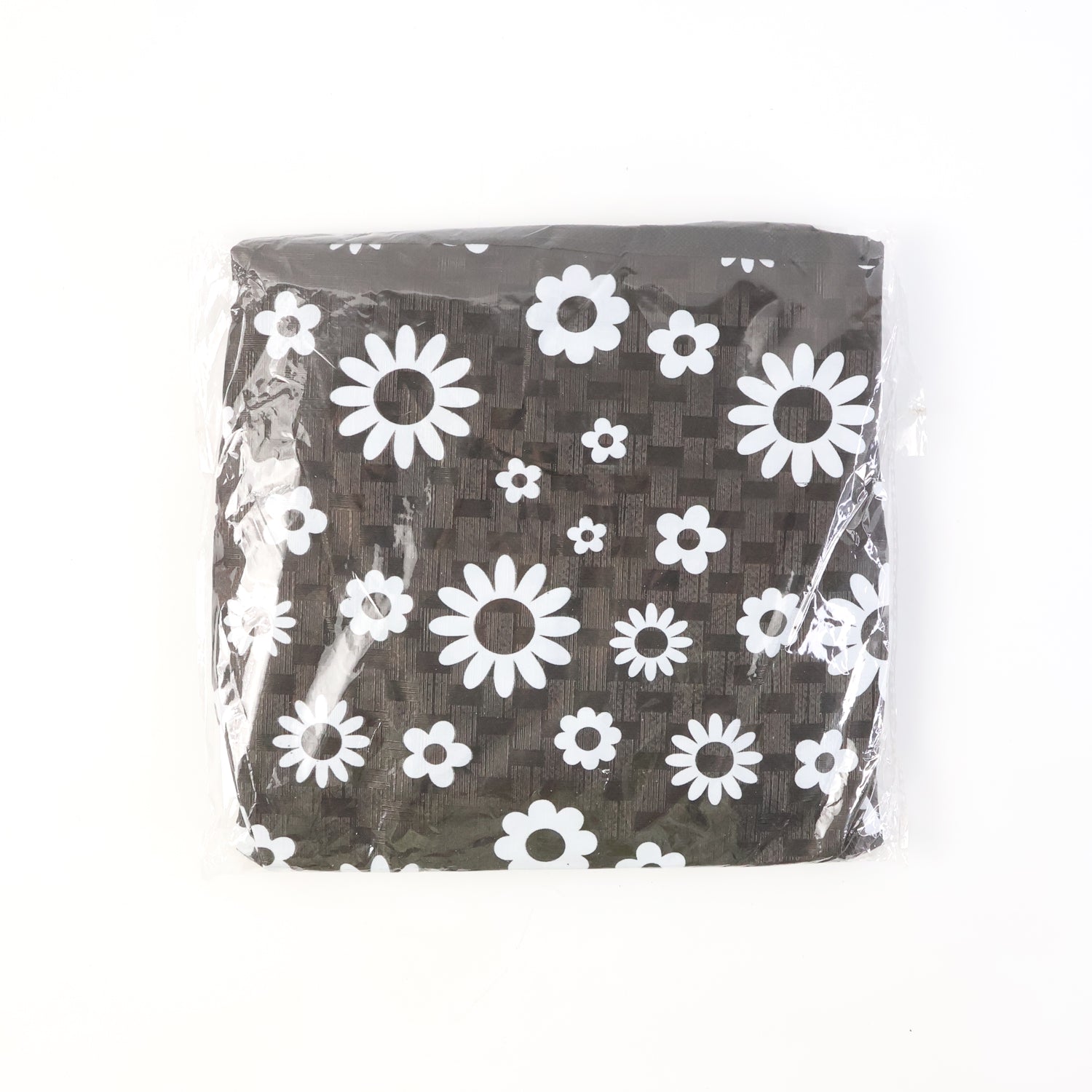 Dustproof LPG cylinder cover featuring black and white floral design