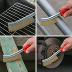 Detailed shot of the robust stainless steel wire brush bristles.