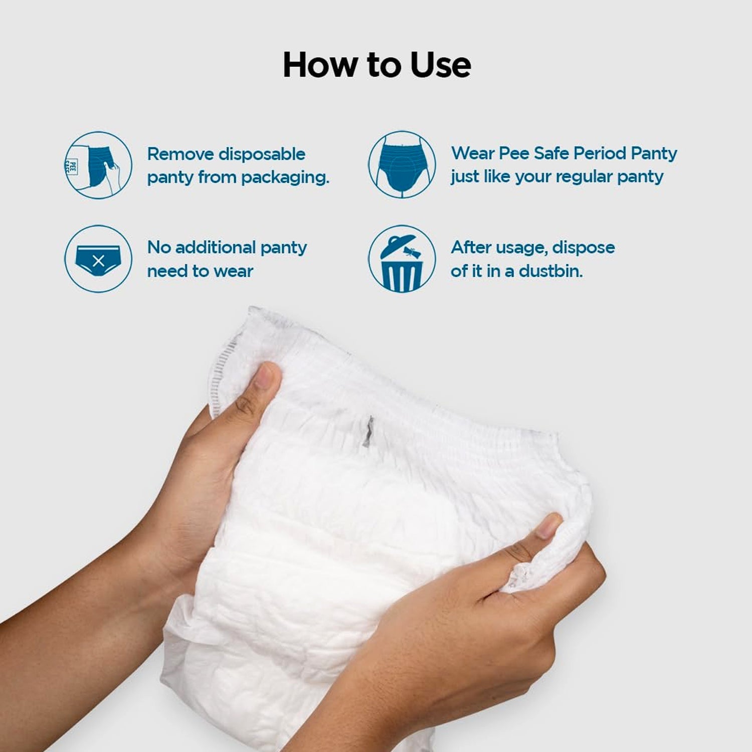 Close-up of the ultra-soft seamless underwear included in the emergency travel kit.