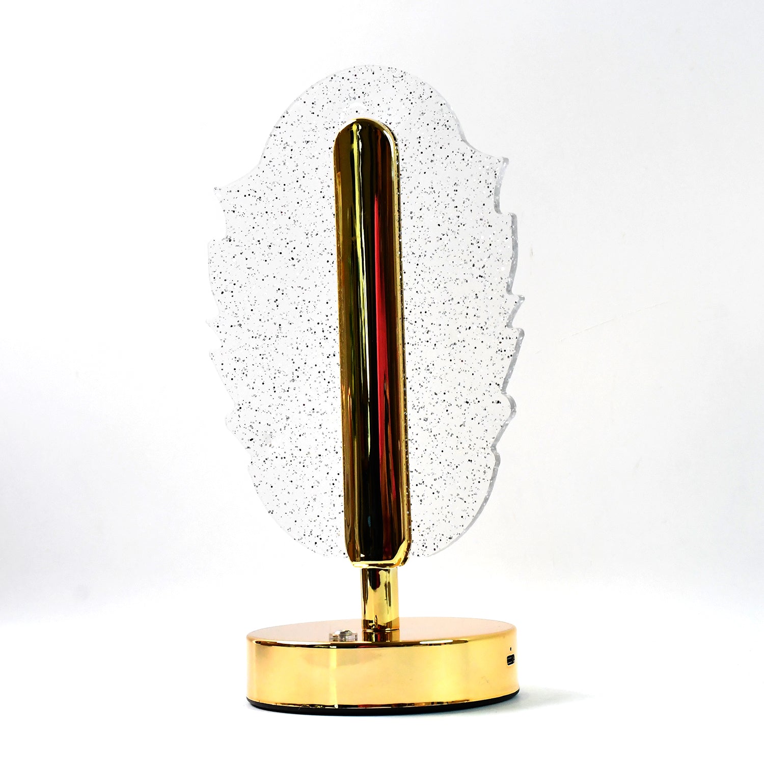 Decorative feather shape crystal lamp with USB charging cable