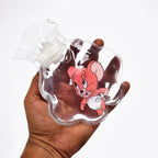 Close-up of a transparent hot water bag with a textured surface.
