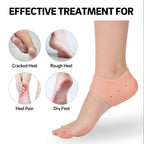 Side view of breathable silicone gel heel socks for cracked heels.