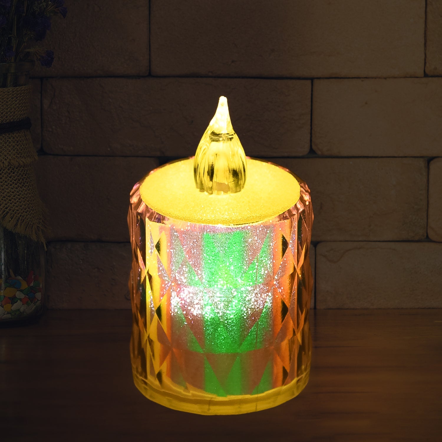 The 12-pack of LED tealight candles and packaging, showing the product contents.