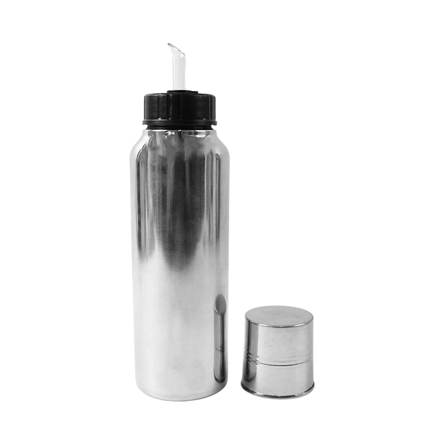 Durable stainless steel oil pourer with silicon-sealed airtight gasket