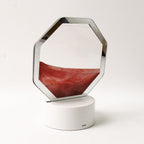 Side view of octagonal transparent frame of LED Moving Sand Art Table Lamp