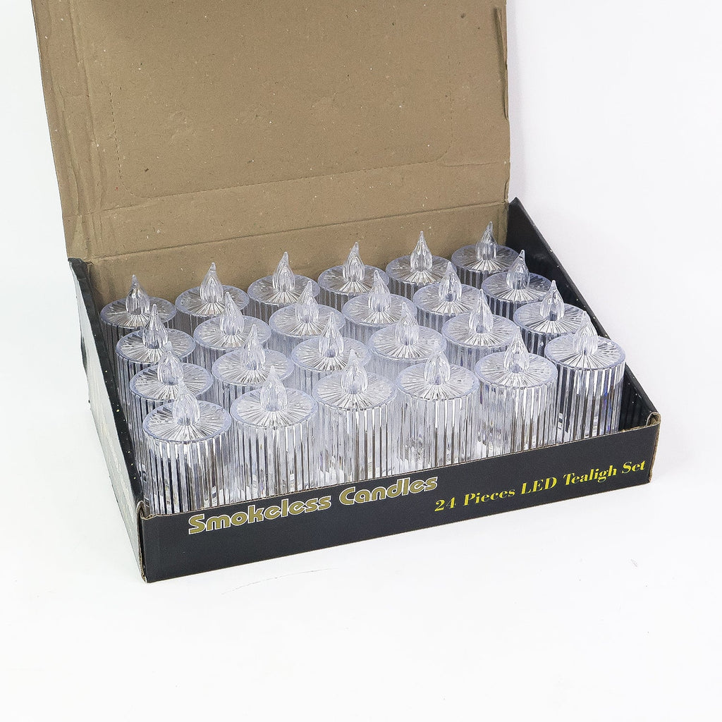 Set of 24 battery operated smokeless LED flameless decorative candles for home and events