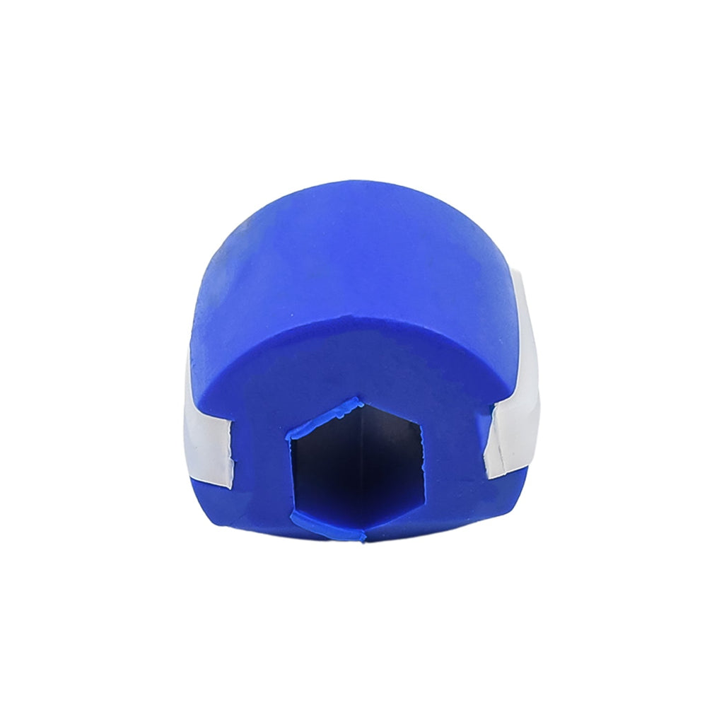 Detailed shot of the dark blue Jawline Exerciser, emphasizing its quality.