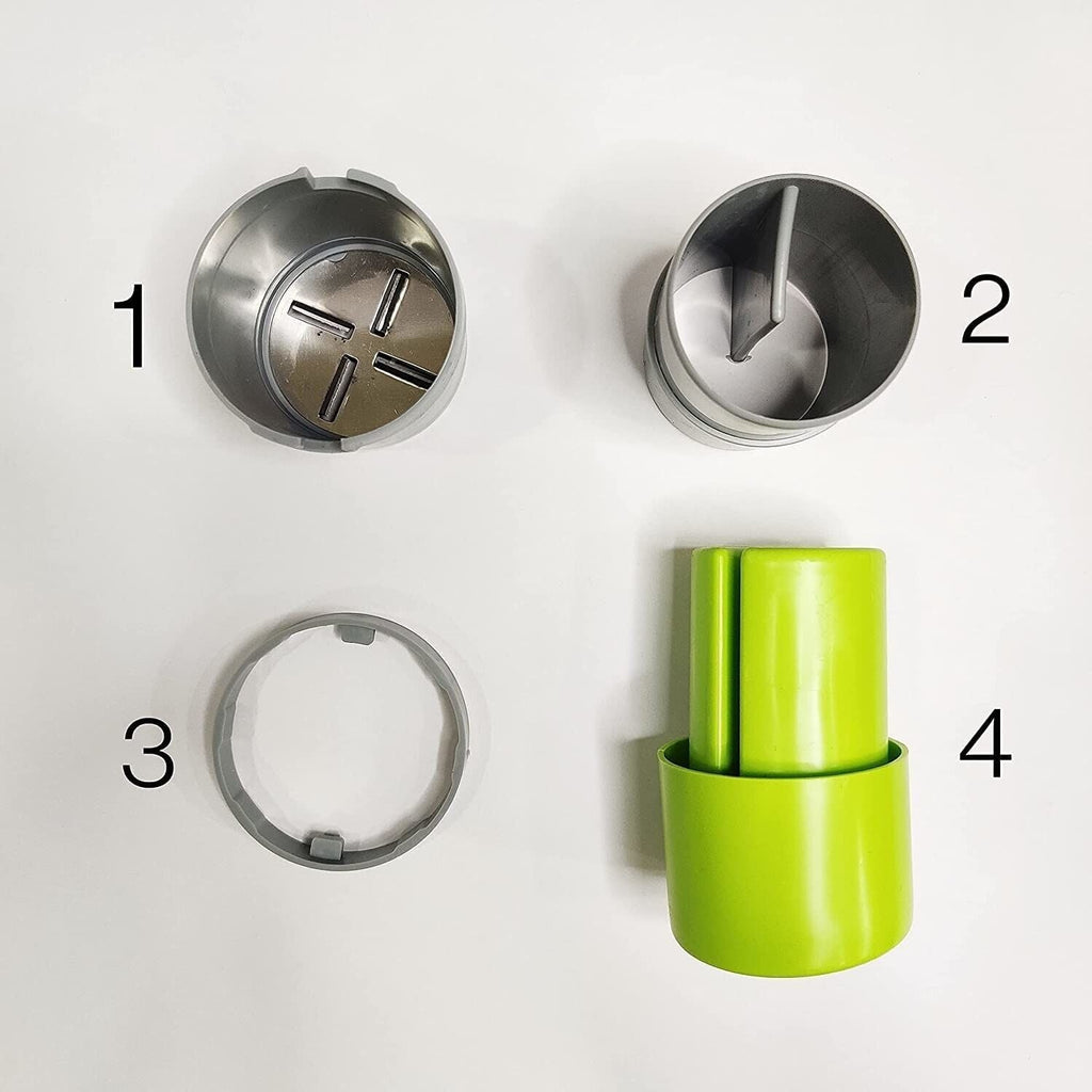 The 3-in-1 Dry Fruit Slicer showcasing all three stainless steel blades.