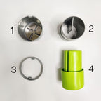 The 3-in-1 Dry Fruit Slicer showcasing all three stainless steel blades.