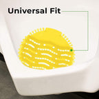 Odor control urinal screen mat designed to reduce splashing and maintain hygienic conditions.