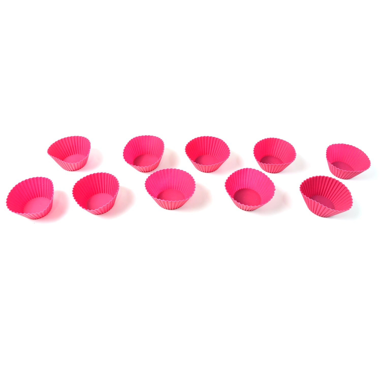 Set of 10 happy bake silicone cupcake moulds in multiple colors