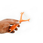Efficient stainless steel peeler designed for quick and safe food preparation.
