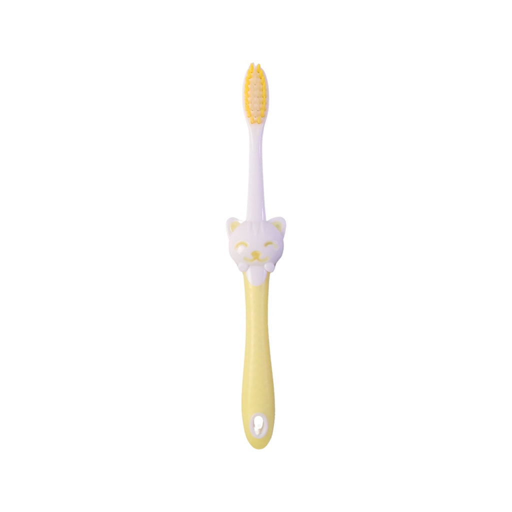 Two kids cartoon toothbrushes with fan toys in different colors