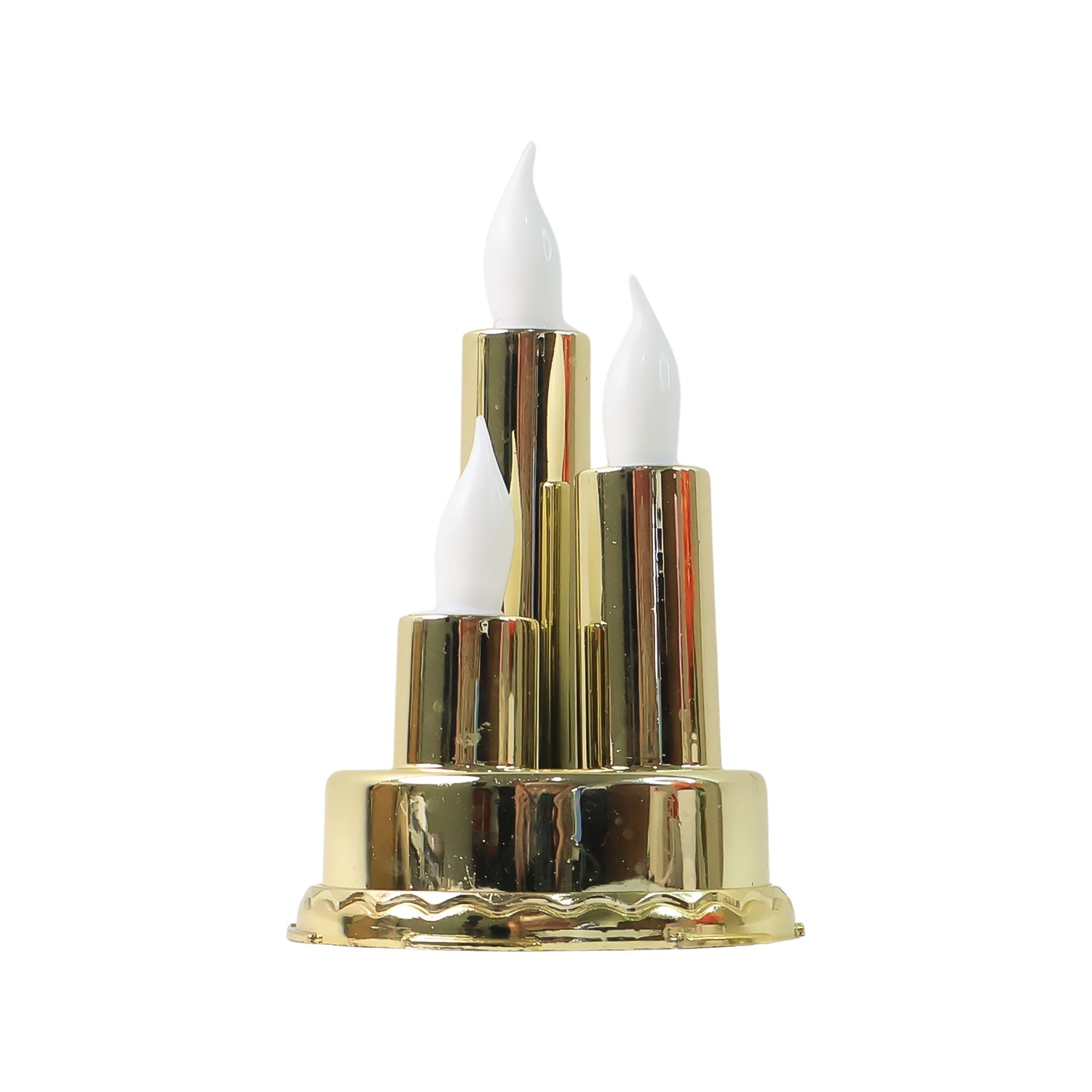 Battery operated LED flameless candle lamp with triple glowing candles