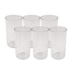 Solid clear tumbler made from heavy plastic with glass appearance