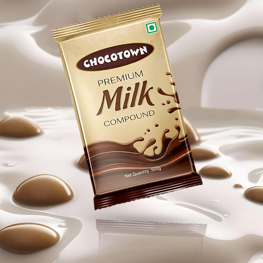 Unwrapped Chocotown Milk Chocolate Compound Slab showing its solid form.