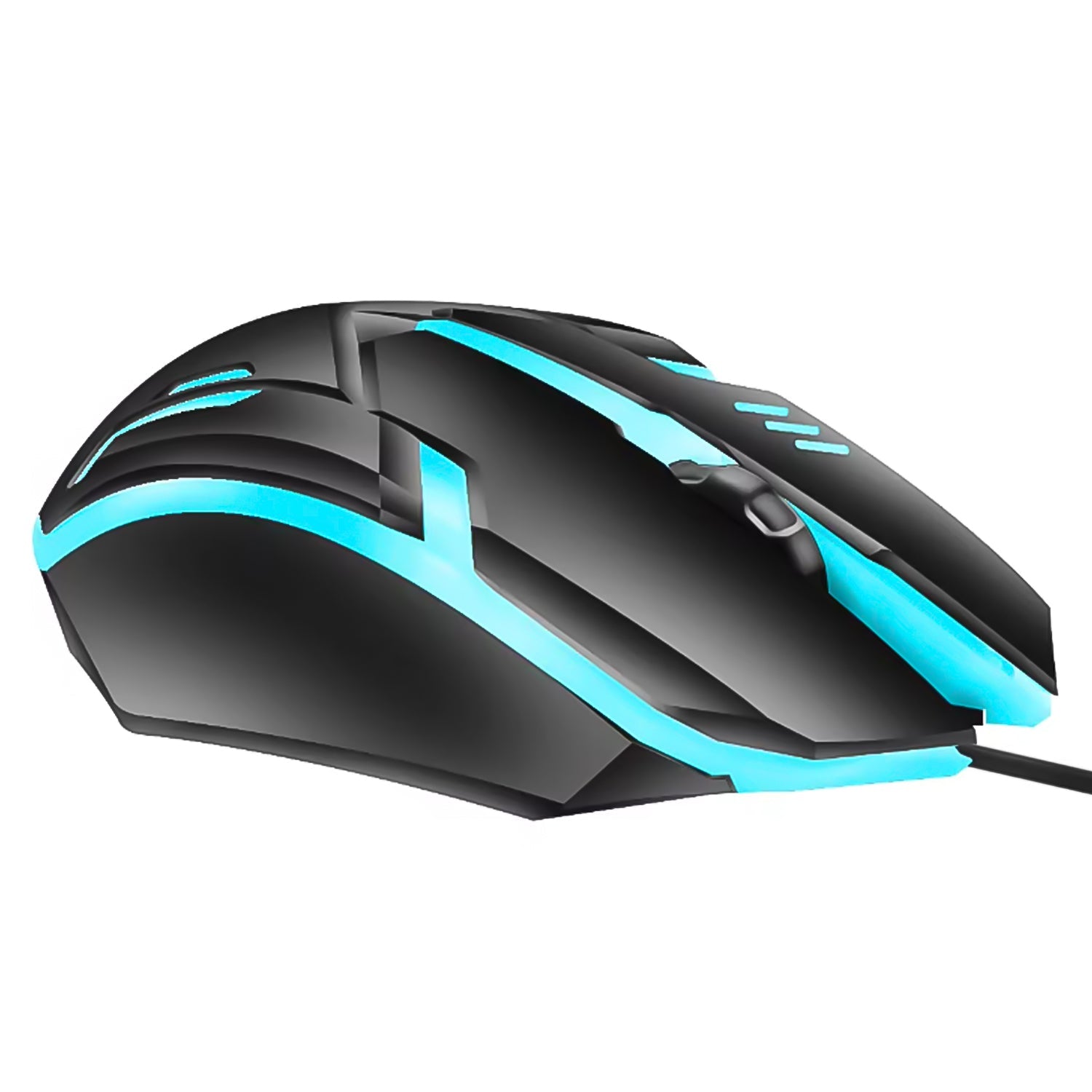 Top-down view of the standard wired optical mouse, showcasing its scroll wheel and buttons.