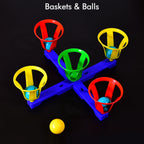 Interactive children's game featuring multiple baskets for scoring.