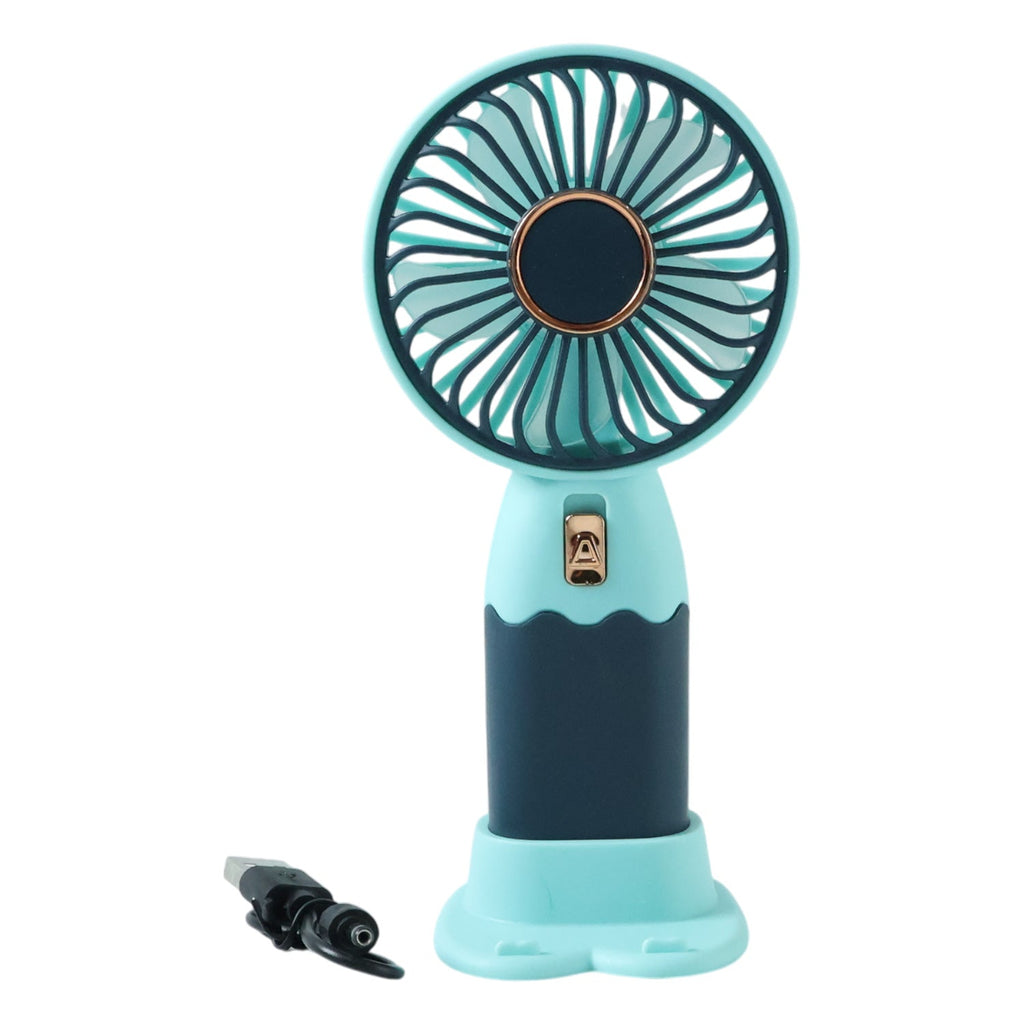 Small rechargeable handheld fan suitable for office desk or study table
