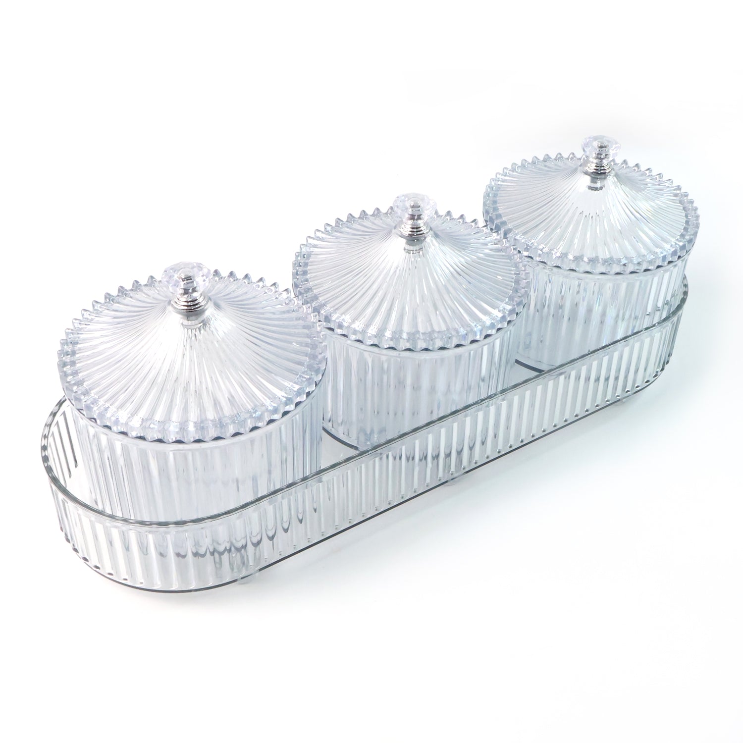 Snack storage jar showing secure lift lid for freshness