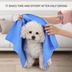 Magic Cleaning Towel gently drying wet hair, showing its multi-purpose use.