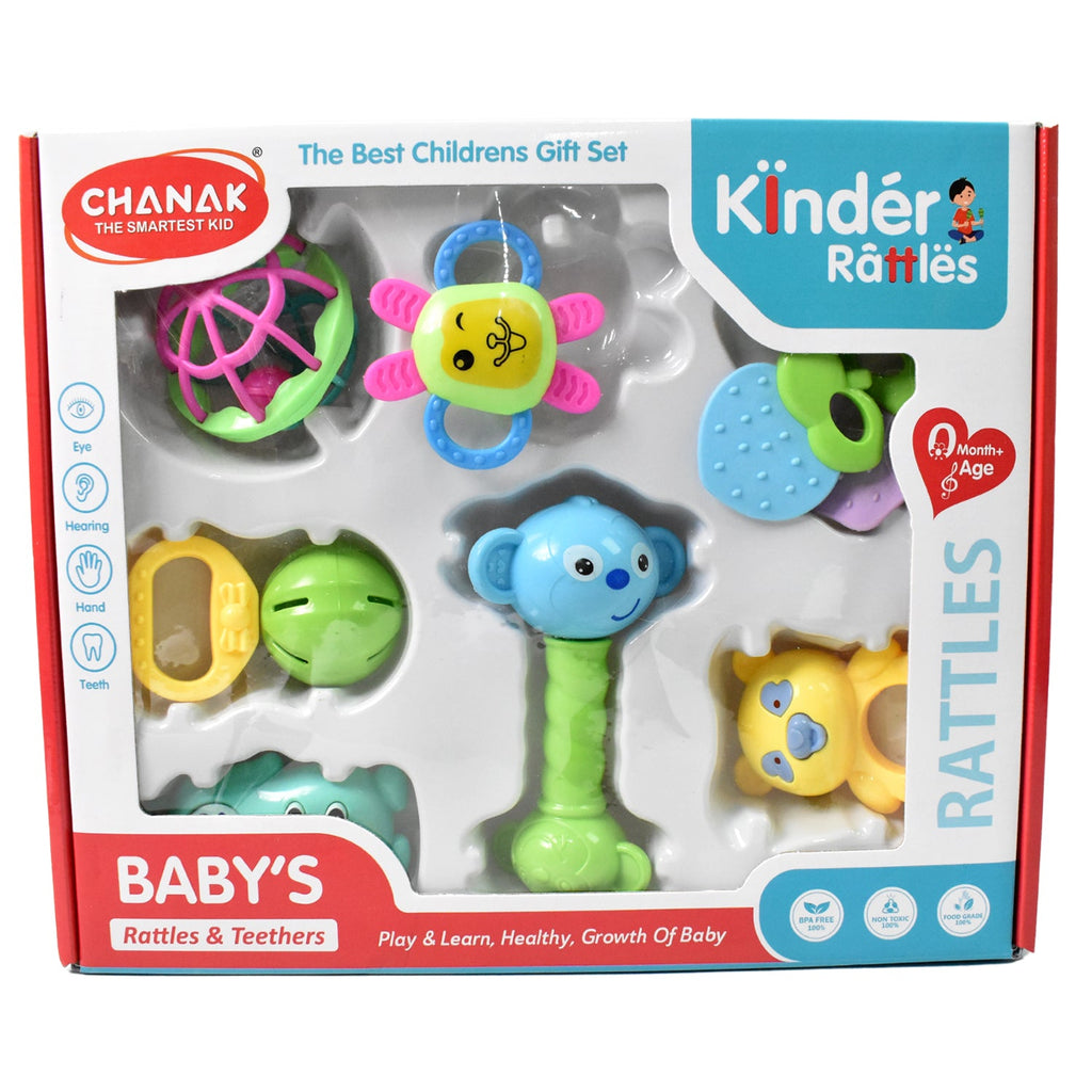 Toddler exploring a multi-textured rattle ball, enhancing fine motor skills