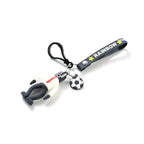 Vibrant rainbow strap cartoon football boy keychain for daily accessories